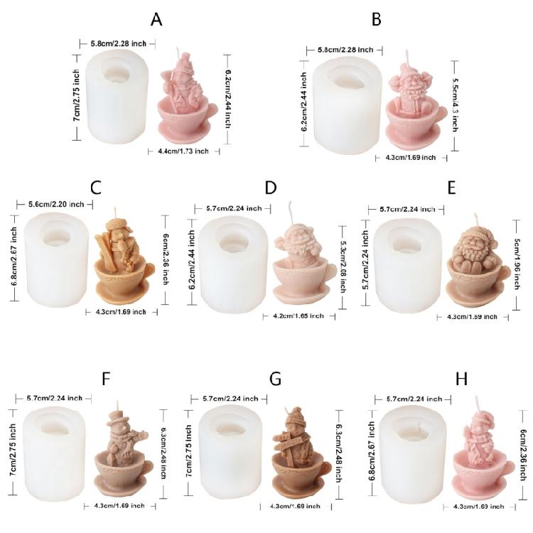 Festival Silicone Candle Mold Christmas Party Supplies Holiday Ornament Molds Suitable for Party and Home Decorations