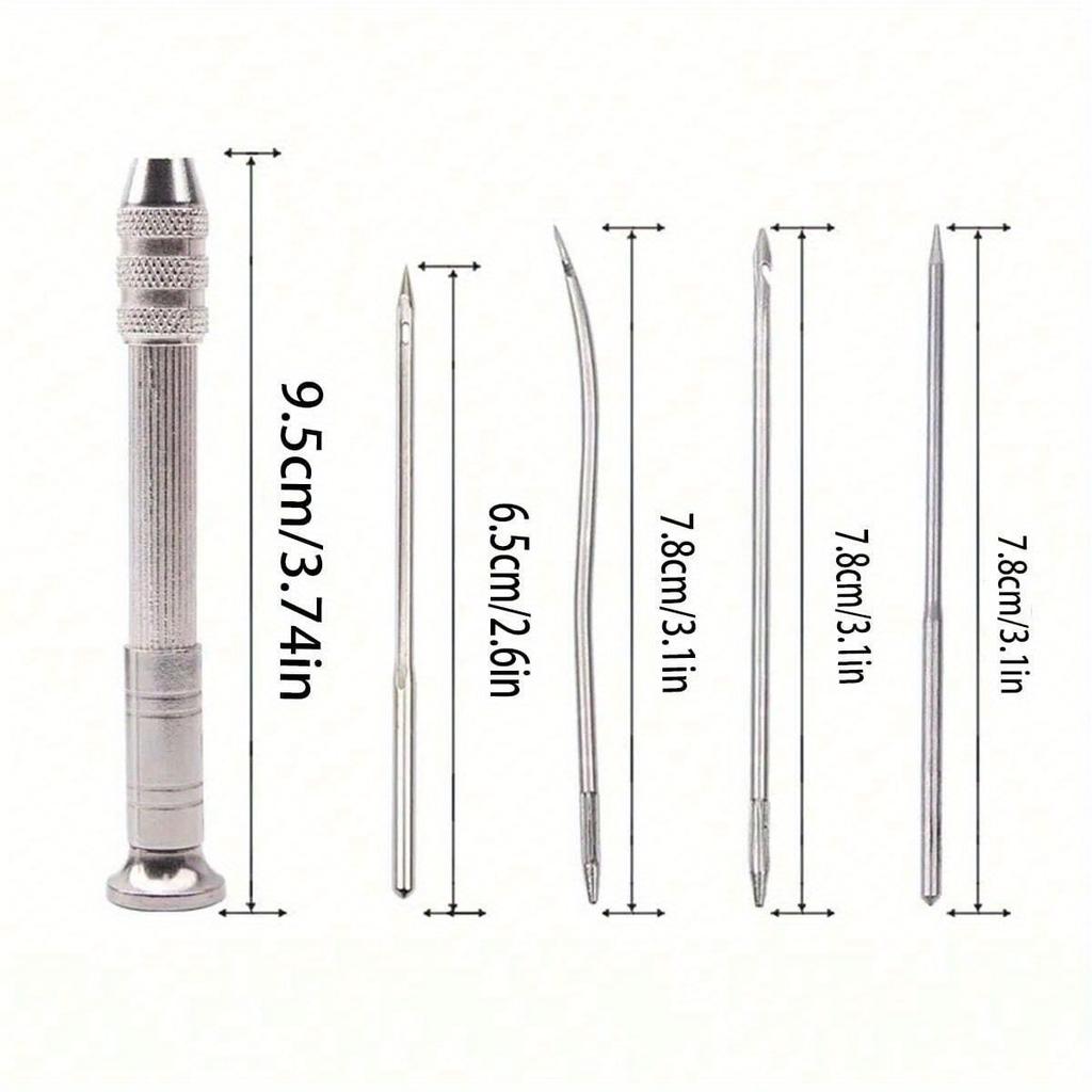 Leder-Nähahle-Set | Set aus Edelstahl-Handnähahlen für Lederhandwerk, Schuh- und Taschenreparatur, Geeignet für alle Jahreszeiten - Silbergrau