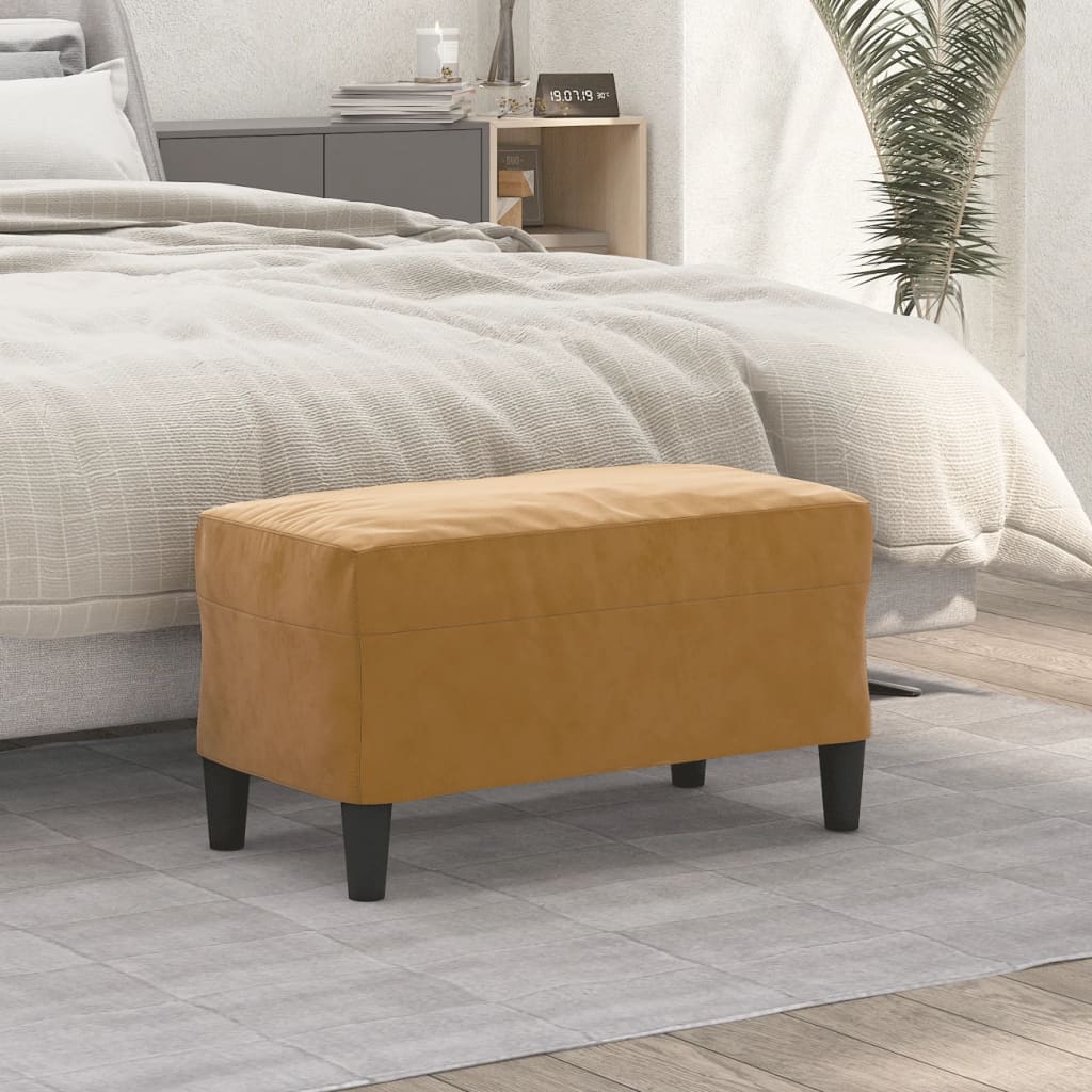 Brown Bench 70 X 35 X 41 Cm Velvet