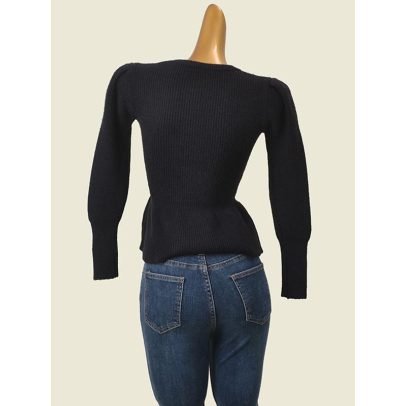French Style Cover Belly High Waist Core-Spun Yarn Thermal Bottoming Shirt Silm Slim Looking Sexy Knitting Bottoming Shirt