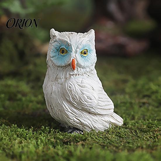 DIY Terrarium Decorations Mini Simulation Owl Resin Figurine, Lifelike Feather Texture Animal Statue, Weather-Resistant Micro Creative Scene