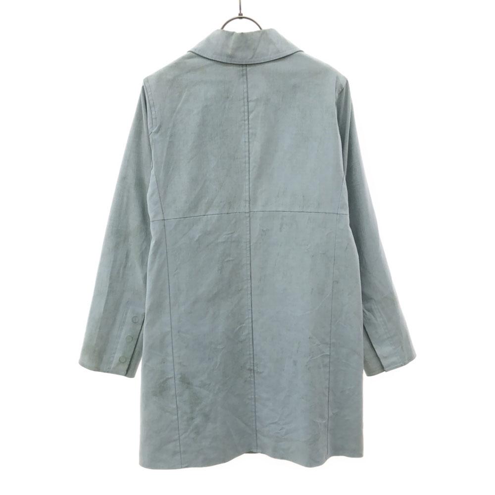 Coach Stainless Collar Coat S Light Blue Lined Women Used