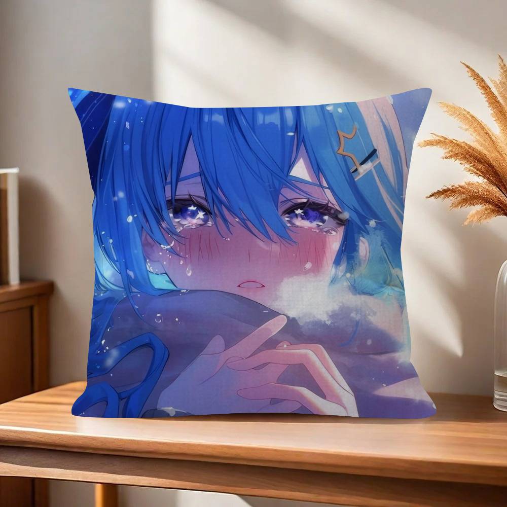 Suichan Hoshimachi Suisei Animation HHololive  Pillow Gifts Home Office Furnishings Bedroom Sofa Car Cushion Cover case 45x45cm