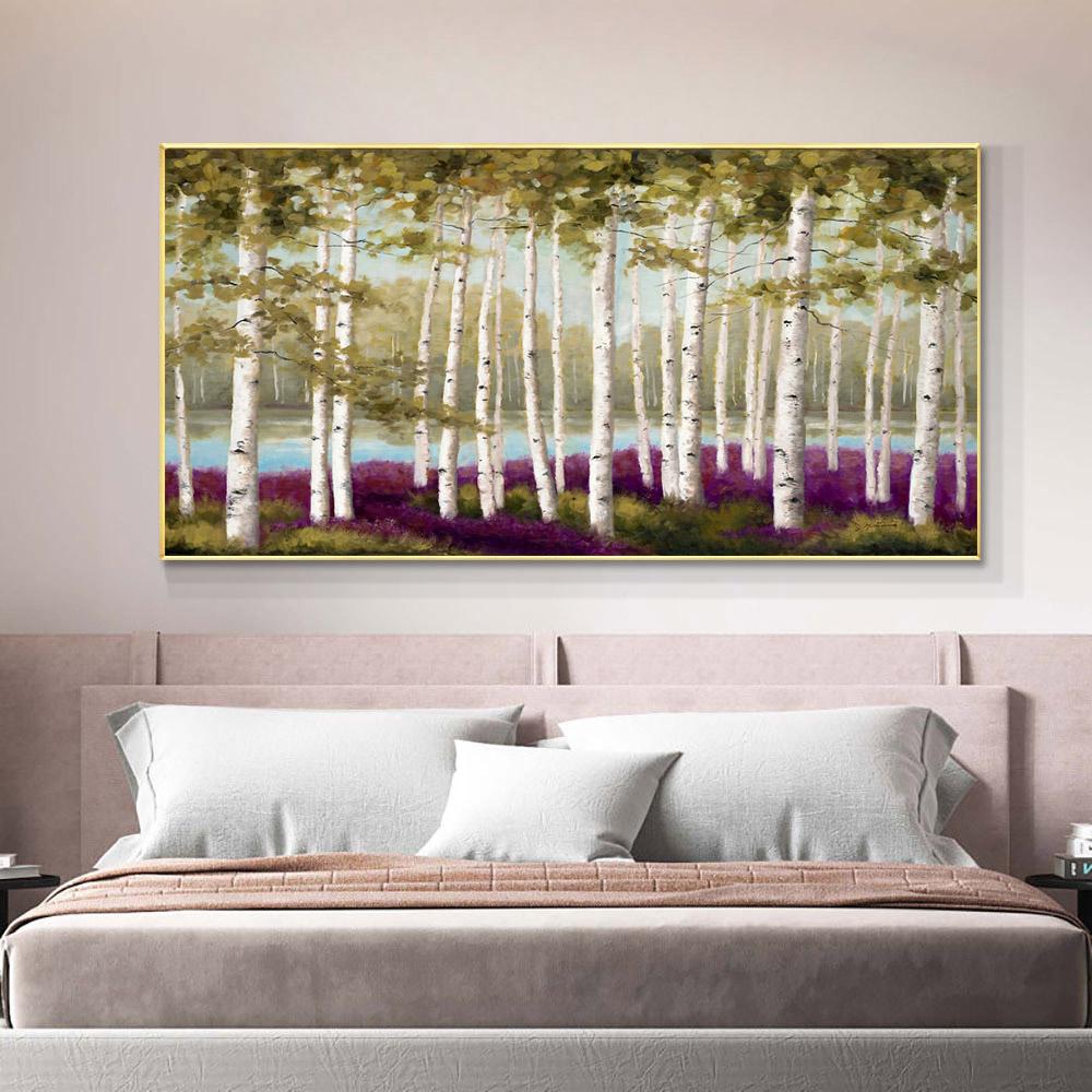 Abstrakter Baum mit bunten Blättern Öl auf Leinwand Malerei Dicke Spachtel Poster und Drucke Wandkunst Heimdekor Kein Rahmen Kein Rahmen