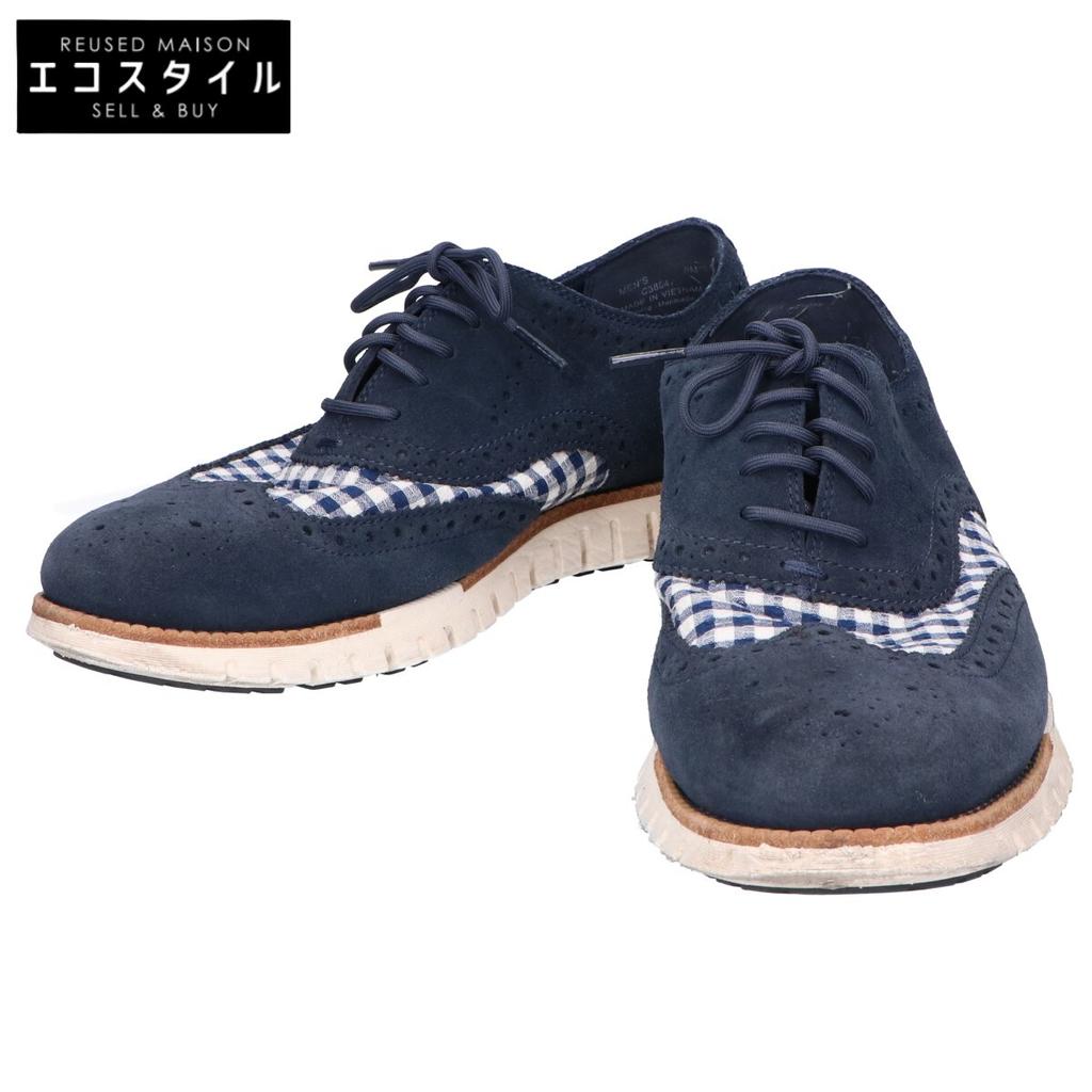 Cole Haan C38847 Zero Grand Remastered Wingtip Oxford Lined shoes 8 Navy x CheckUsed