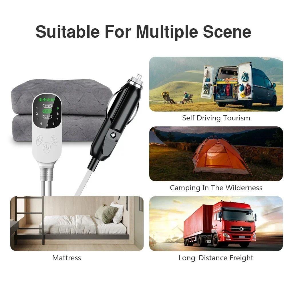 Car Thicker Electric Blanket Heater Travel Thermostat Heating Mat Winter Heated Mattress Body Warmer 70x180cm / 120x150cm