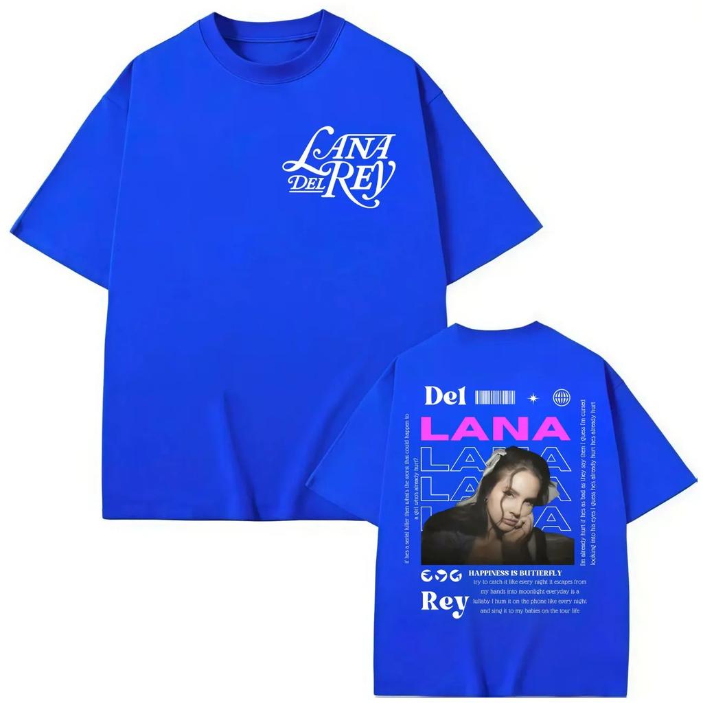 Singer Lana Del Rey Merch TShirt Unisex Fashion Aesthetic TShirt Summer High Quality Cotton Loose Women And Men TShirt