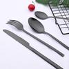 36ks/6set Černá sada západního nádobí Sada příborů z nerezové oceli Sada příborů Dezert Vidlička Nůž Lžíce Příbory Sada příborů