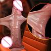 2 in1 Super Realistic Dildo Penis Sliding Foreskin ejaculation Big Dick Penetration Anal Female Masturbation Sexy Adult Sex toys