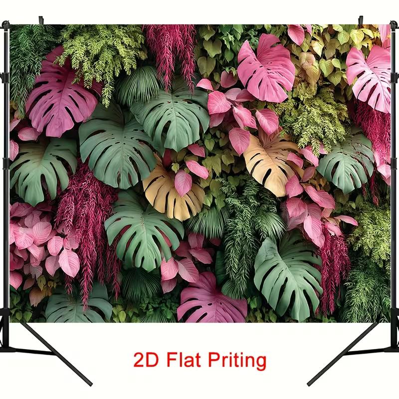 2D Colorful Monstera Plant Wall Backdrop Photography Background Banner