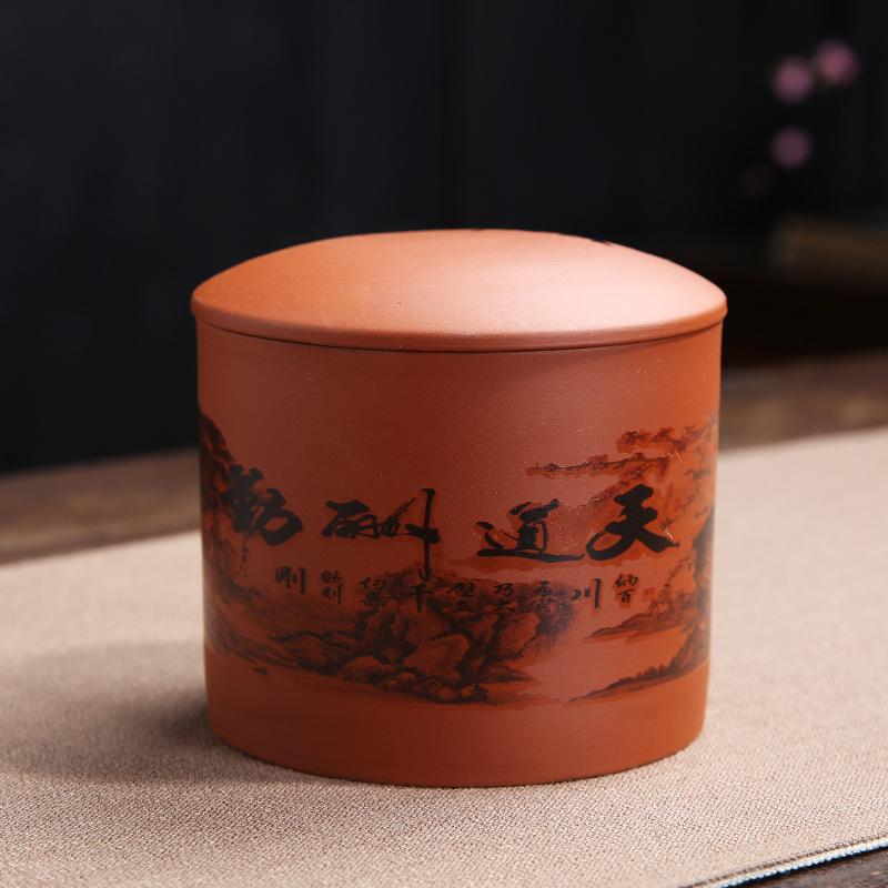 

Керамическая банка для хранения, большой герметичный контейнер для чая, фиолетовая глиняная емкость для чая, банка для хранения белого чая Пуэр, органайзер для дома