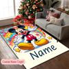 1pc Custom Name Rug, Mickey Mouse Rainbow Adventure Printed Area Carpet for Office Chair, Home Entrance Floor Mat