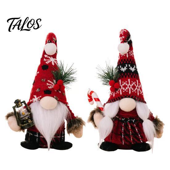 Holiday Gift for Friends Christmas Plush Gnome Decoration, Nordic Xmas Scandinavian Tomte Elf with Cute Souvenirs Pine Tree Branch Desk Shelf
