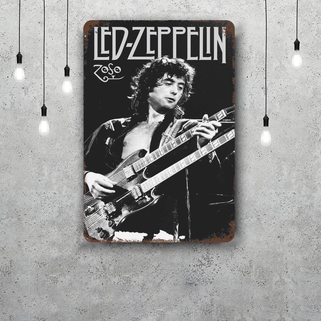 Jimmy Page Metal Signs Wall Decor Vintage Tin Signs Captain Metal Poster Decor for Bar Pub Club Wall Decoration