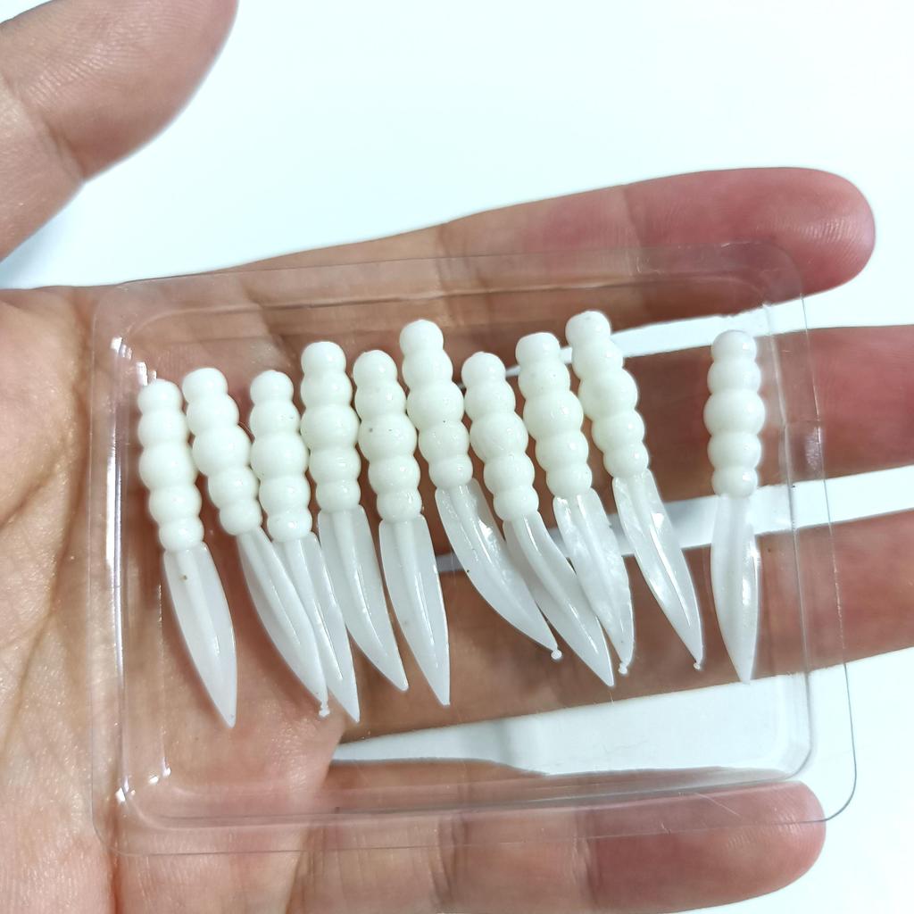 DUODUOYU 10PCS New Mini Soft Fishing Lure 0.3g/35mm Silicone Bait Swimbait Wobblers Worm Bass Carp Rockfishing Fishing Tackle