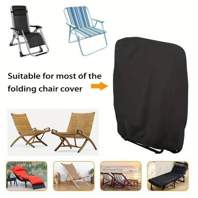 1PC/2PC Chair Cushions Furniture Protection Black Deck Chairs Durable Material with Elastic Fasteners Outdoor