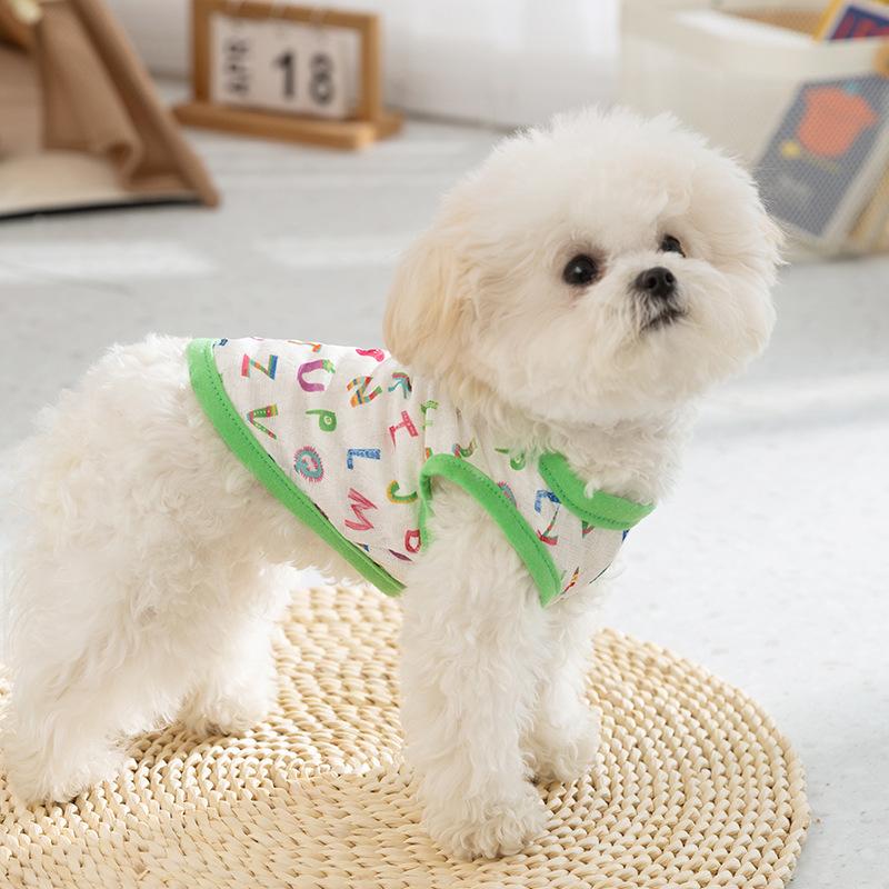 Full of Cool Traction Vest Dog Summer Clothes Teddy French Bucket Corgi Clothing Pet Summer Thin Clothing