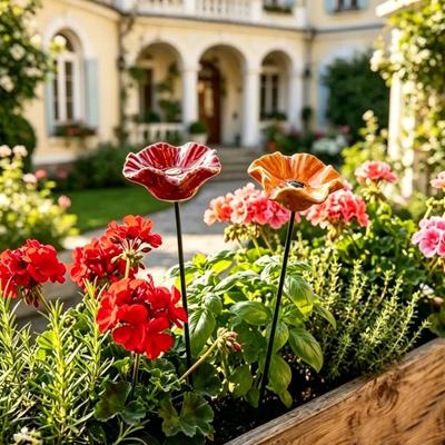 4Pcs Resin Flower Stake Bee Outdoor Small Pollinators Cups Garden Watering Station Bird