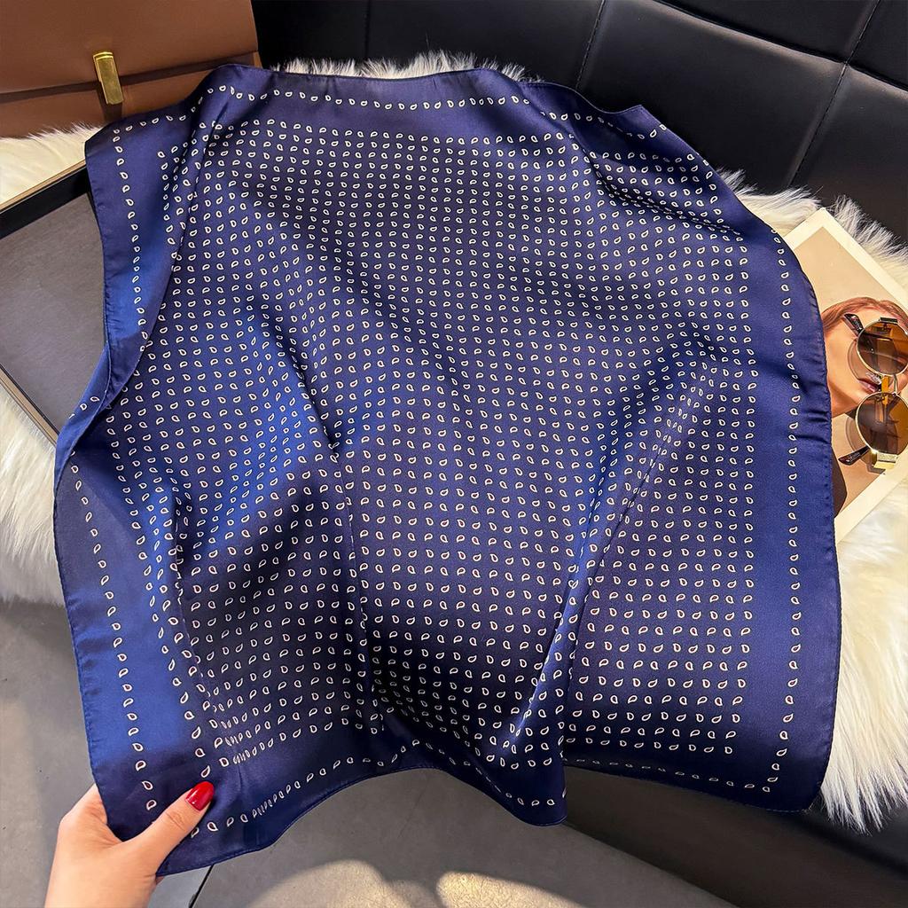 Spring Small Silk Scarf Korean Version Imitation Silk Scarf Women'S Retro Decorative Square Scarf Small Scarf Tied Bag Ribbon
