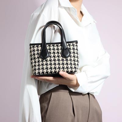 Sommer Klein und Vielseitig Einseitige Umhängetasche Gemüsekorb Tasche Handtasche Handy Tasche Hahnentritt Exquisite Kleine Tasche Frauen