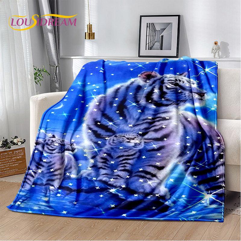 Beast Animal Tiger, Sabretooth Cartoon Soft Plush Blanket,Flannel Blanket Throw Blanket for Living Room Bedroom Bed Sofa Picnic
