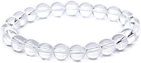 

[Kyojudo] Crystal Power Stone Bracelet, Natural Crystal, Natural Stone, April Birthstone, Men s & Women s (8mm, 17)