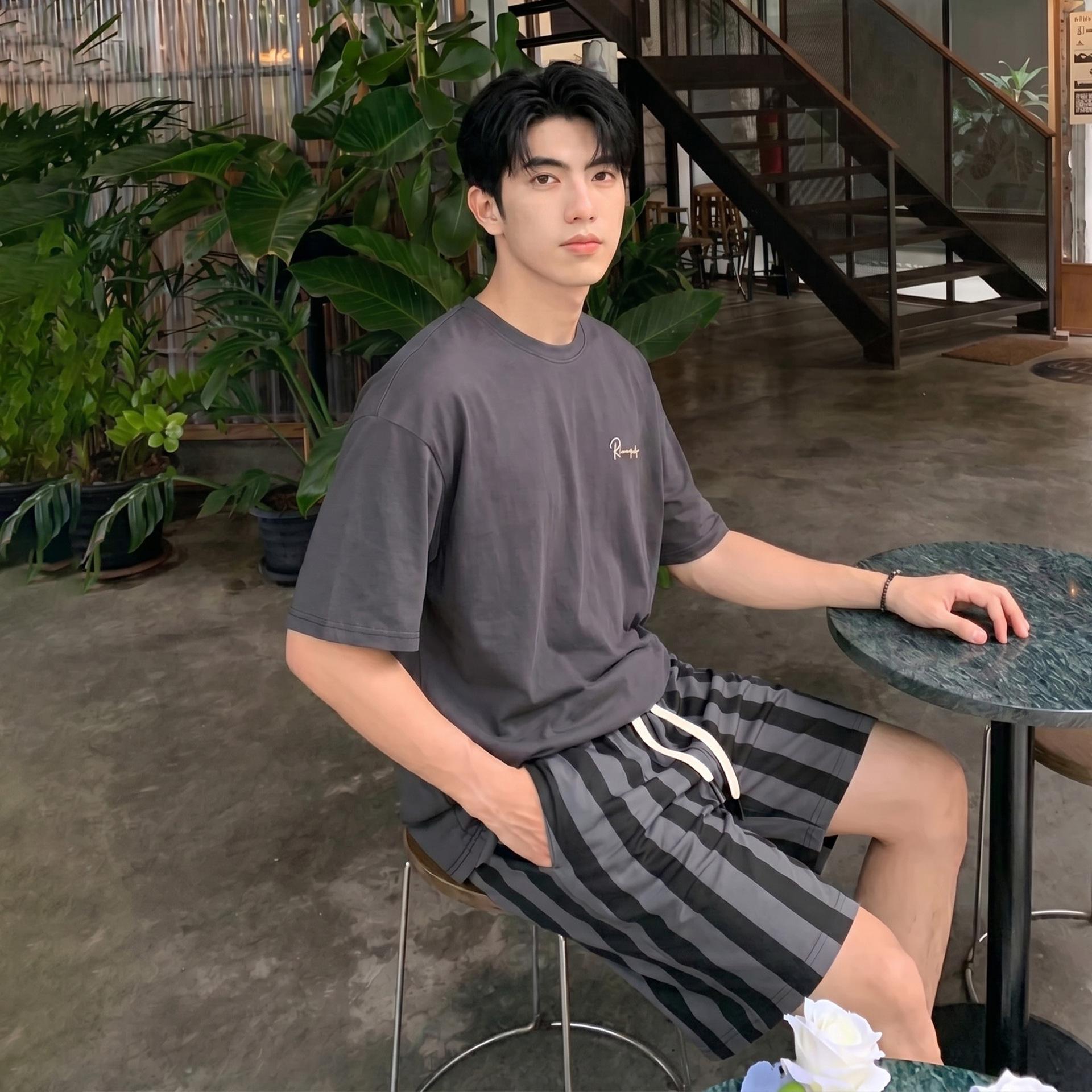 Super Soft Men s Modal Cotton Short-Sleeve Summer Pajamas - Casual Homewear