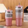 1PC New Cold Coffee Mug Diamond Paint Thermos Cup with Lid and Straw Ice Cup Insulated Tumblers Vacuum Stainless Steel Beer