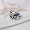 Retro Green Eye Owls Ring For Men Silver Punk Gothic Adjustable Handmade Rock Hiphop Biker Jewelry Gift