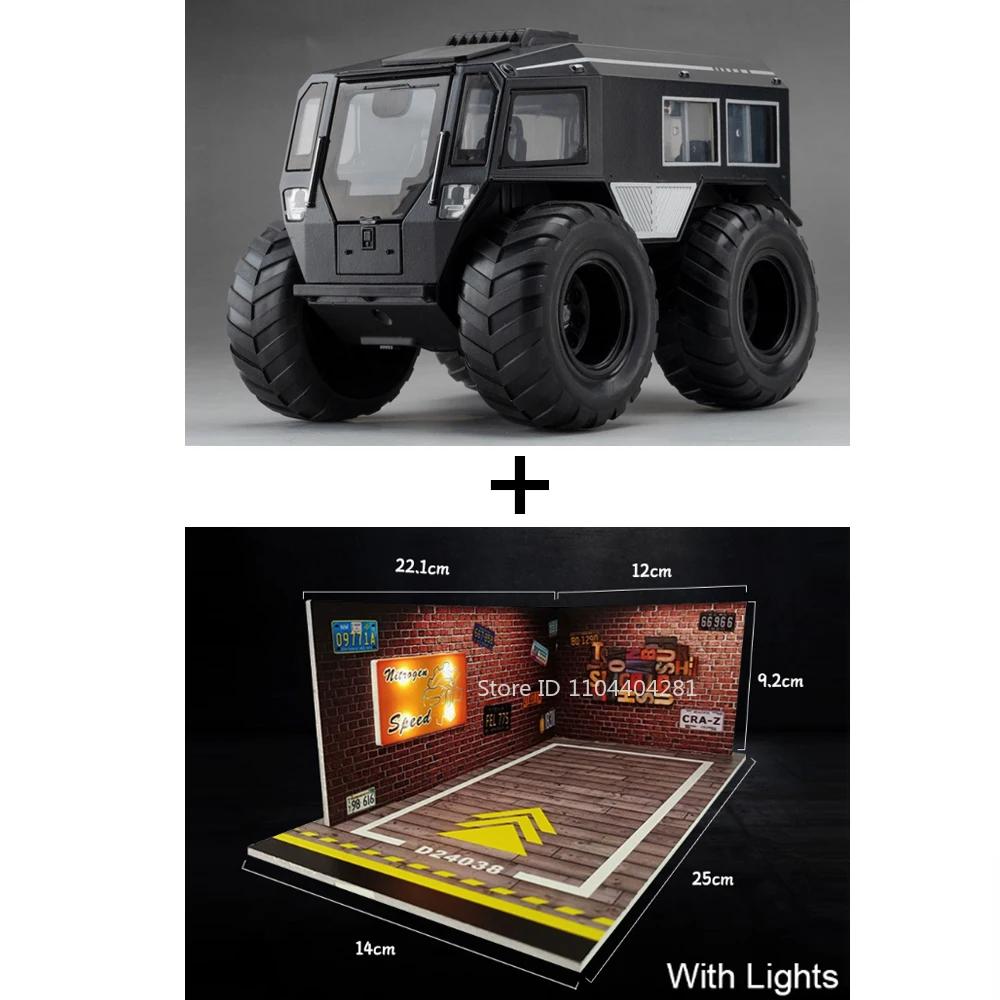 1/24 Russland Geländewagen Legierungsmodelle Spielzeug Diecast Türen geöffnet Sound Licht Rückzug Offroad-Autos Kinderspielzeug Geschenke