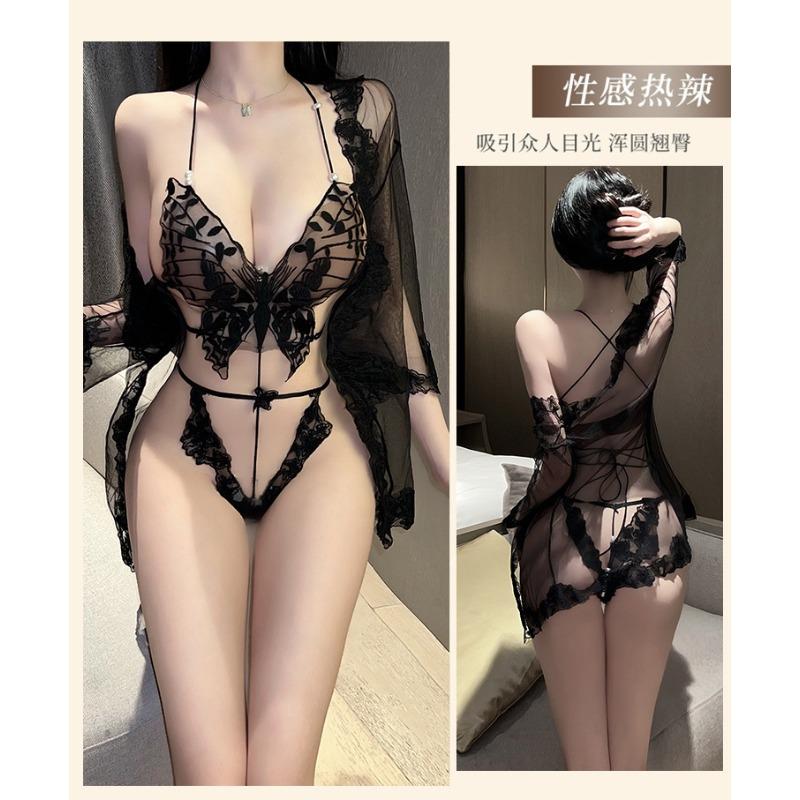 Sex Underwear Sexy Passion Suspender Nightdress Set Small Chest Temptation Hollowed Out No-take Pajamas Pure Desire Uniform