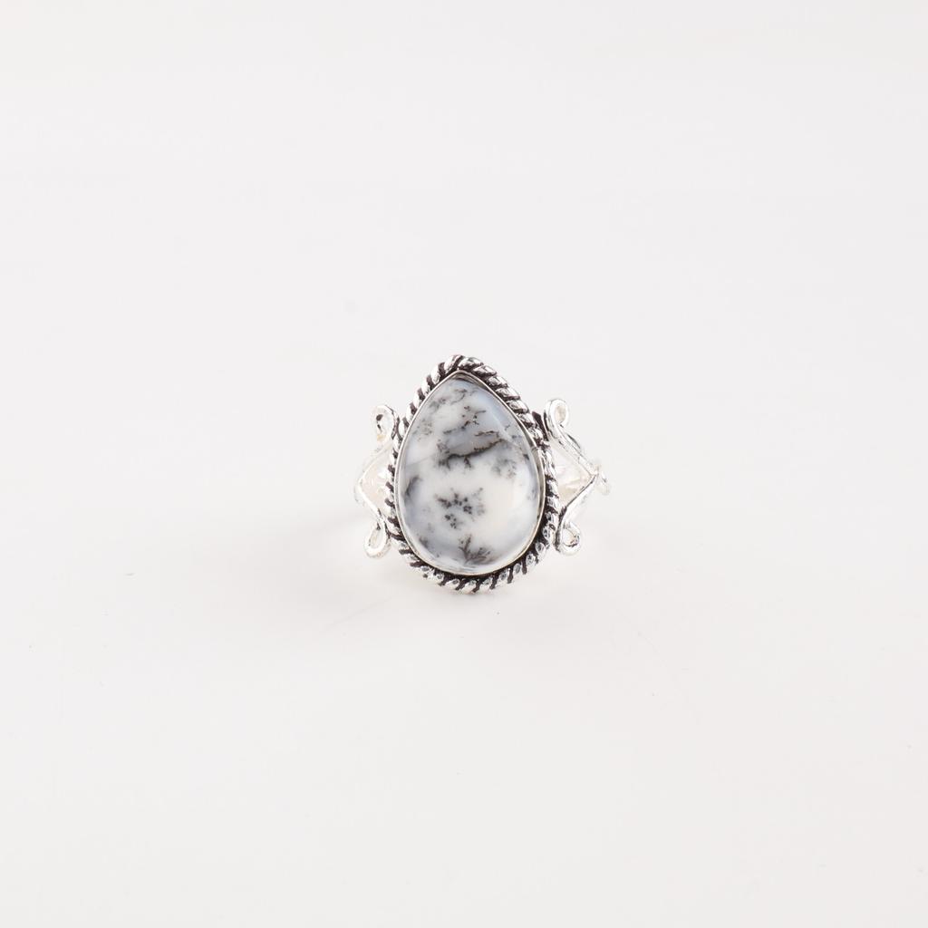 Dendrite Opal Gemstone 925 Solid Silver Jewelry Handmade Women Fashionable Ring RR-57-31