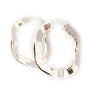 [K7038] - Silver 'Lola' Hoop Earrings 28 Mm