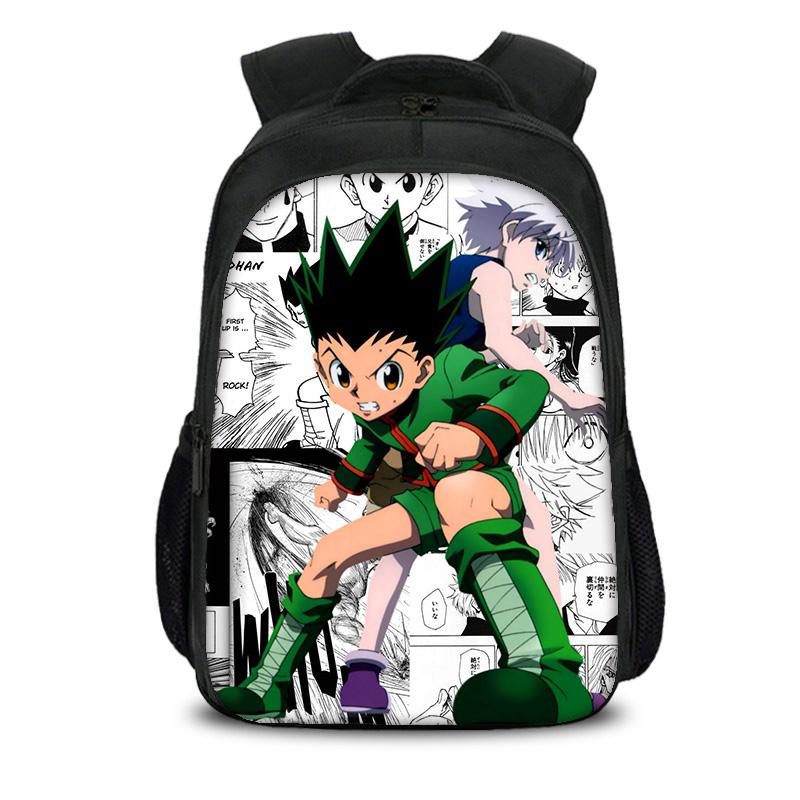 HUNTER × HUNTER Double Layer Backpack Anime Printed Lightweight Kindergarten Primary School Boys and Girls Best Birthday Gift