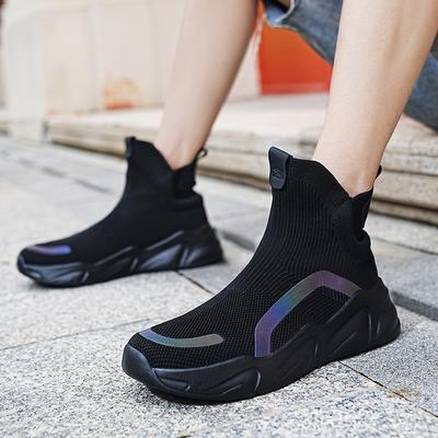 Große Größe Fly-Woven Mesh Sports-Kokosnuss-Schuhe leichte stoßdämpfende High-Top-Socken-Schuhe