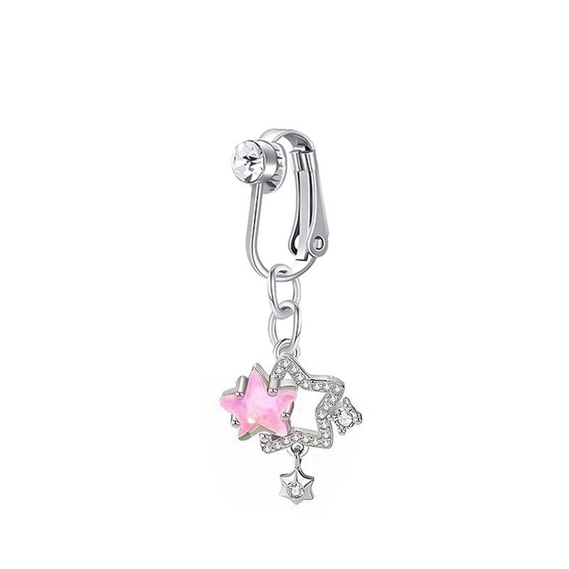 Sztuczny Piercing do Pępka Fałszywy Piercing do Pępka Bez Przekłuwania Pępek Piercing do Pępka Kolczyk do Pępka Klips na Chrząstkę Kolczyki do Ciała