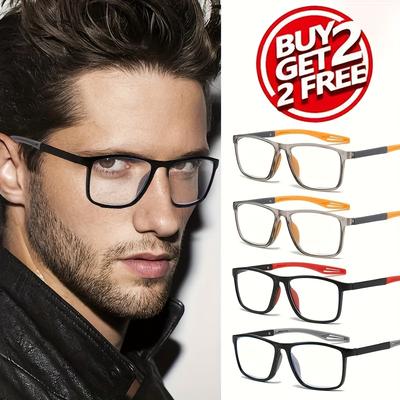 4 Pack TR90 Reading Glasses For Men Spring Leg Sports Presbyopia Anti Blue Light +100 To +400