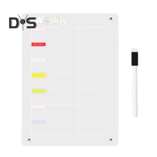 Magnetische Kühlschrankaufkleber aus Acryl, Memoboard, Arbeitsnachricht, Notizen, Wochenplaner, transparente Anzeigetafeln