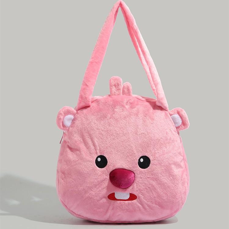 New Cute Little Beaver Ruby Loopy Internet Celebrity Plush Handbag Large Capacity Casual Versatile Shoulder Bag