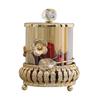 European Glass Candy Jar Gold Cutout Jewelry Cosmetic Storage Box Household Nut Fruit Jewelry Storage Box Gold Flower Decoration