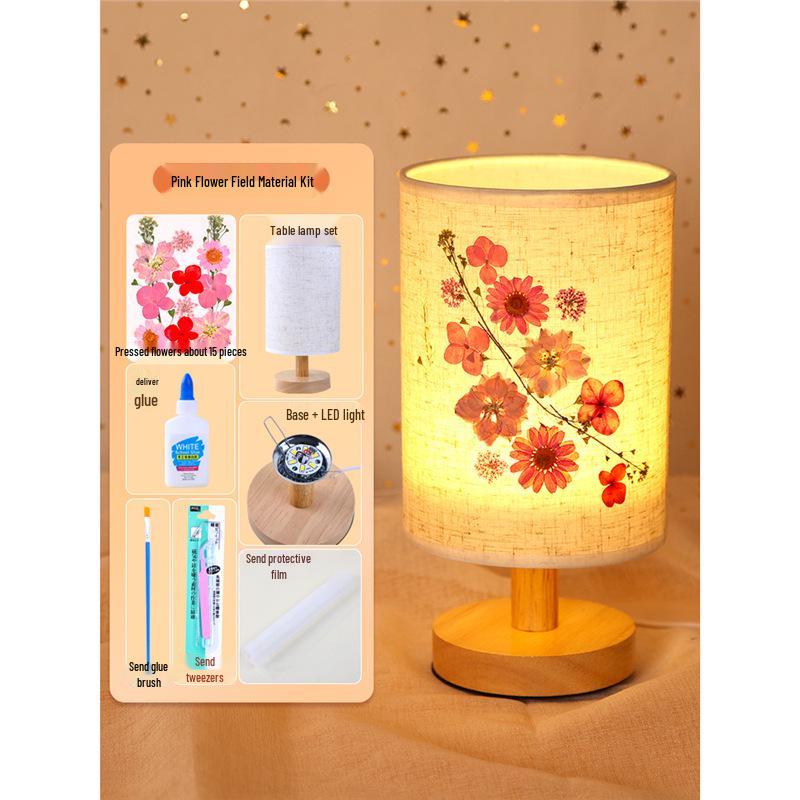 Dried Flower Embossed Table Lamp DIY Kit - Creative Gift for Team Building and National Day Festivities