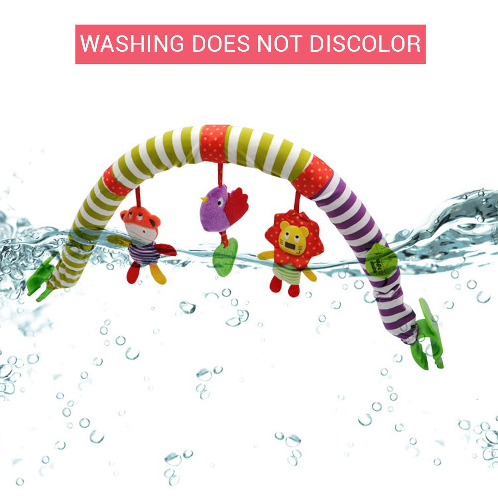 Cartoon Tier Baby Reise Spielbogen Kinderwagen Krippe Buggy Aktivitätsbügel Tier Plüschtier