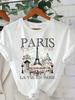 Unisex Paris Sehenswürdigkeiten Eiffelturm Saison Komfort Reisen Mode Pflegeleicht Kleidung Damen T-Shirts Grafik Lässig Rund