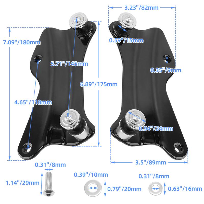 Motorcycle Black 4 Point Docking Hardware Kit For Harley Touring Road King Ultra Limited Road Glide Street Glide 2014-2025