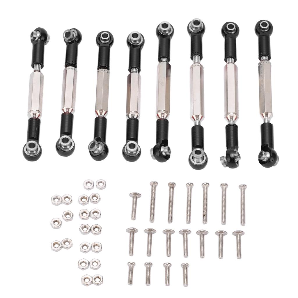 8Pcs Metal   Steering Linkage Aluminum Alloy Servo Link Pull Rod for WPL C14 C24 B14 MN D90 D91