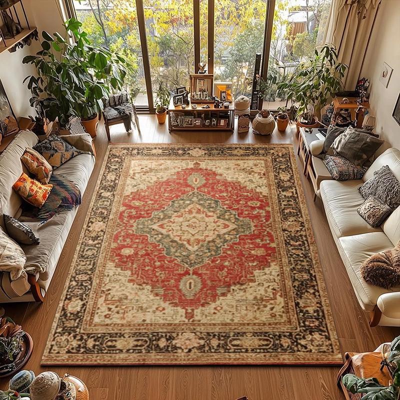 RAKKS Soft Vintage Moroccan Style Area Rug Non-Slip Indoor Outdoor Carpet for Living Room Bedroom Beside Sofa Home Decor
