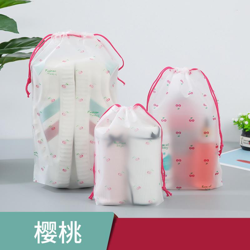 3pcs/set Cartoon Drawstring Storage Bags Travel Shoes Clothes Towel Cosmetic Portable Waterproof Organizer Toiletry String Bags