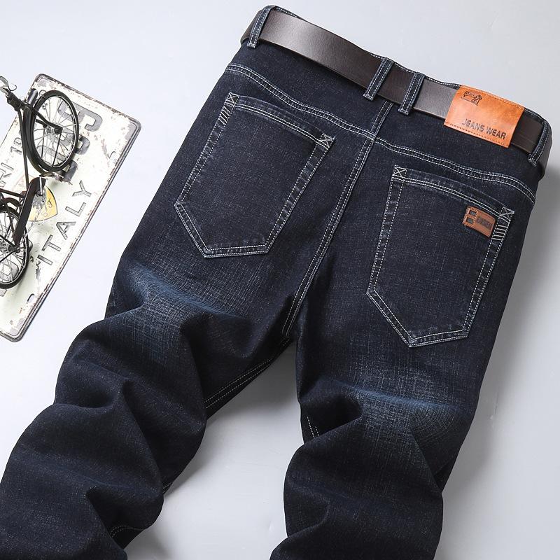 Modische Jeans Herren Frühling und Sommer Neue Hosen für Männer mittleren Alters Lockere Gerade Herrenhosen Business Vielseitig Elastisch Dünne Sektion Hosen