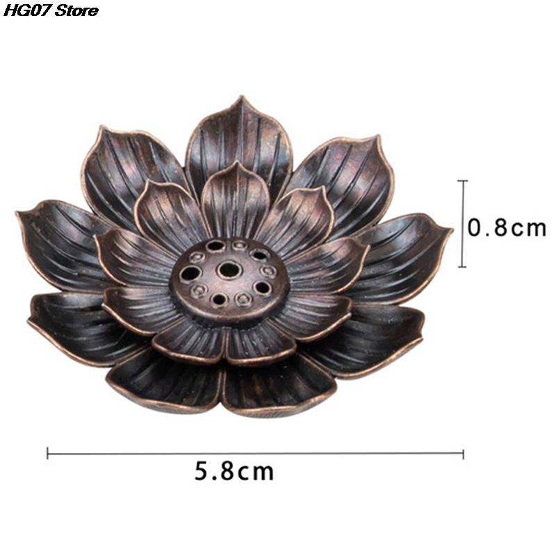 Hot sale 1PC Alloy Incense Burner Stick Holder Plate Buddhism Lotus Censer Bronze Nasturtium Incense Burner 12 Styles