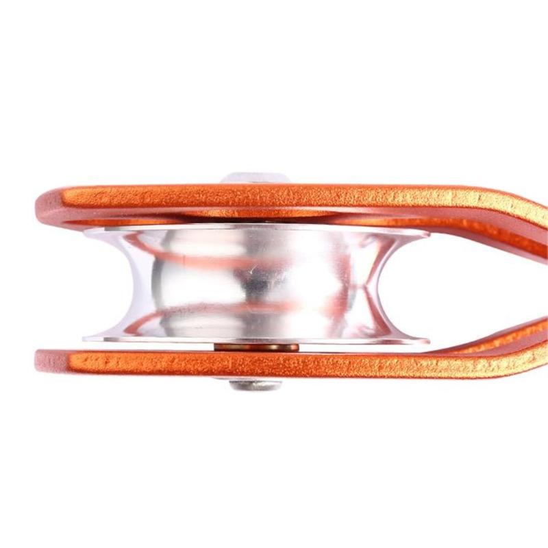 Stainless Flexible Active Pulley Sideplate Single Sheave Pulley 360degree Wwivel for Rock Climbing Hauling Gear 28KN